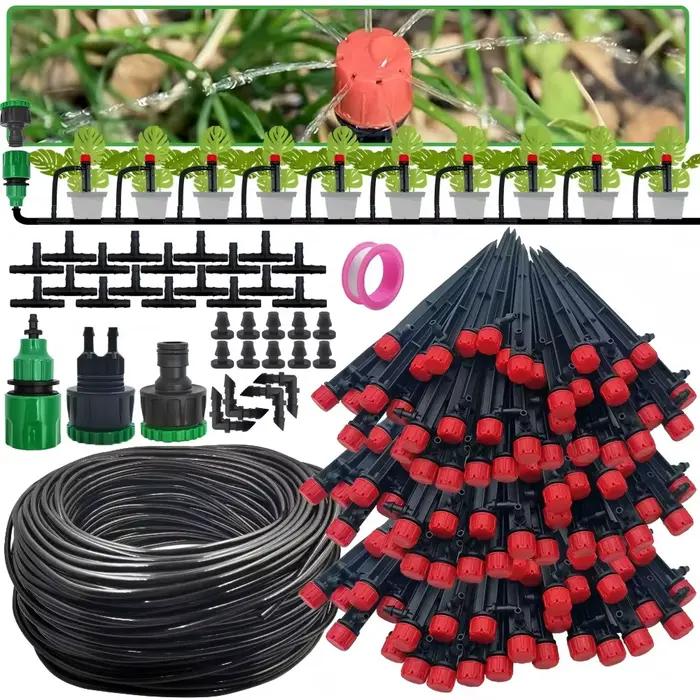 Kit de système d'arrosage automatique pour jardin arroseurs goutte-à-goutte micro-buses ajustables arroseur pour bonsaï fleurs légumes serre