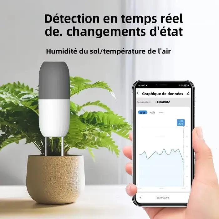 Capteur de sol intelligent Haozee Tuya WIFI détecteur de température et d'humidité pour jardin connecté et surveillance de l'irrigation sans fil résistant à l'eau
