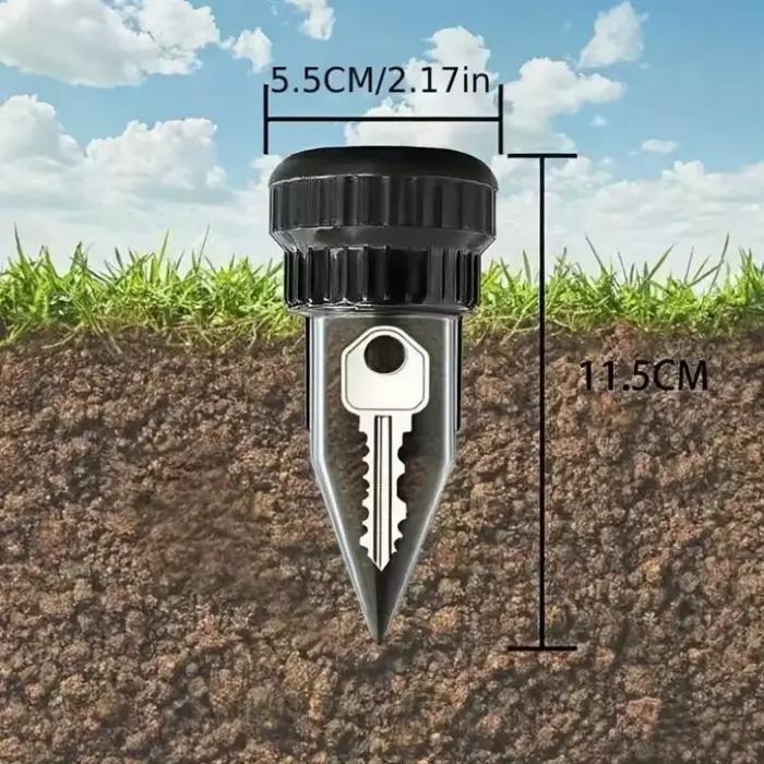 Cachette de clés de jardin, coffre-fort réaliste pour clés en forme d'arrosage souterrain, sans batt