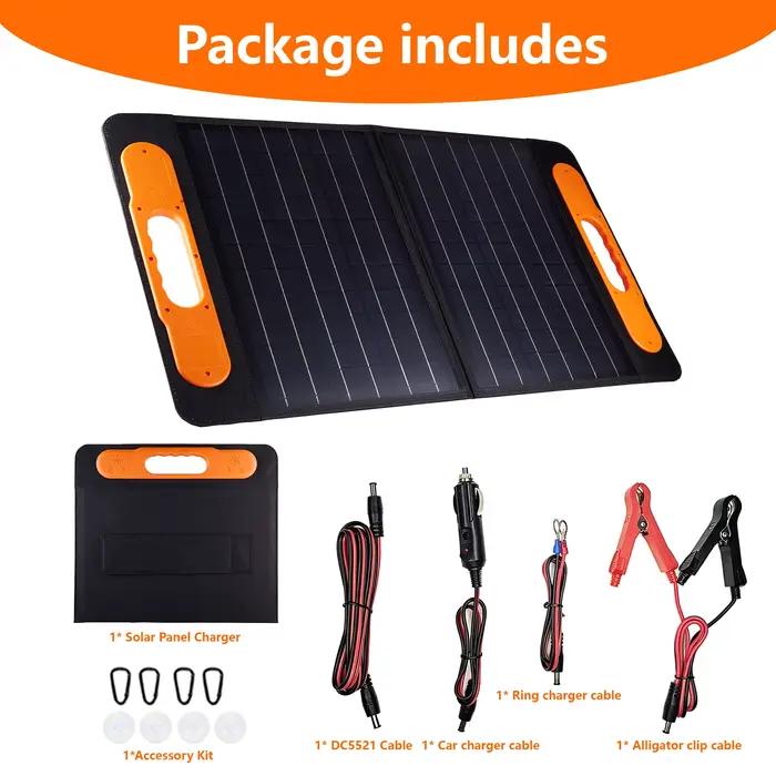 ELEGEEK Panneau Solaire Haute Puissance avec Sortie 5V/12V/16V Chargeur Solaire Pliable et Portable