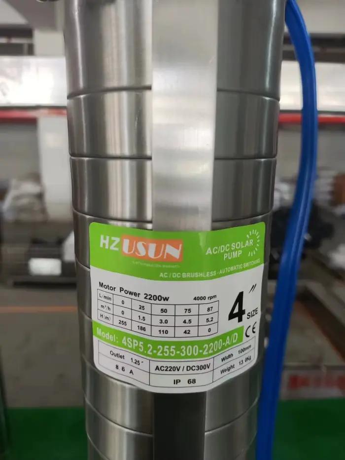 Pompe Submersible à moteur solaire hybride pour puits profond de 150M