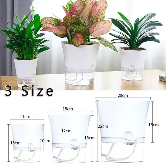 Pot de fleurs Transparent à arrosage automatique, Pot de fleurs Hexagonal paresseux, jardinières en
