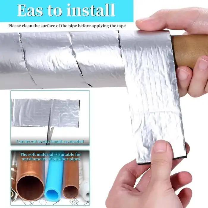 Ruban isolant en mousse robuste pour tuyaux extérieurs protection hiver été feuille aluminium noire économies énergie résistance intempéries