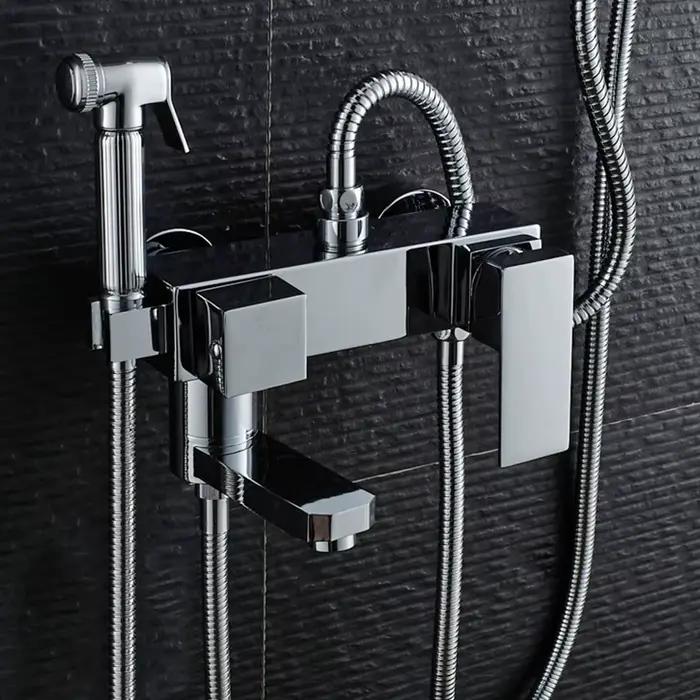 Ensemble de pommeau de douche HOShower avec rallonge de douche en acier inoxydable pour une synchronisation d'eau fluide et durable pour la maison et les cadeaux d'occasion