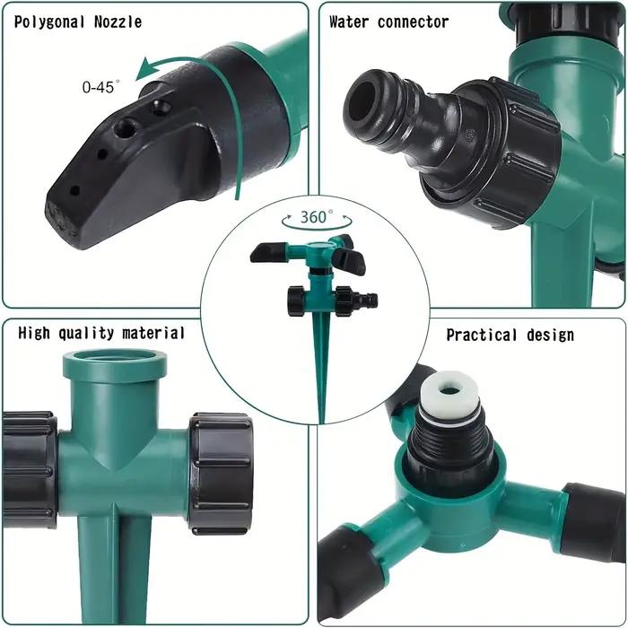 Système d'irrigation professionnel 360 degrés arroseur de jardin avec pulvérisation réglable économie d'eau base en plastique robuste pour pelouses et plantes