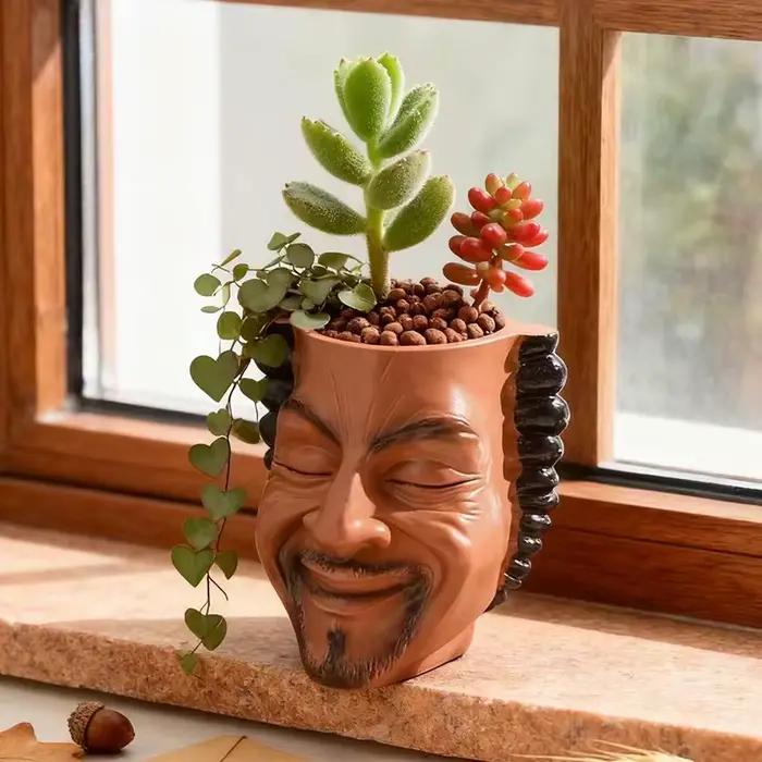 Pot de fleurs de style créatif, conteneur pour plantes vertes, décoration de jardin et de cour, artisanat en résine, ornement