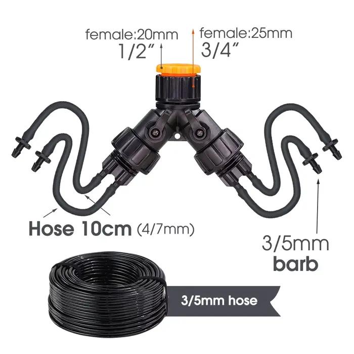 MUCIAKIE 10-100M Kit d'irrigation goutte à goutte pour serre 4 voies 3/5mm goutte à goutte flèche ém
