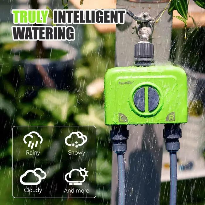 WiFi Water Timer 2 Zone Smart Sprinkler Controller Automatic Drip Irrigation Garden Hose Watering