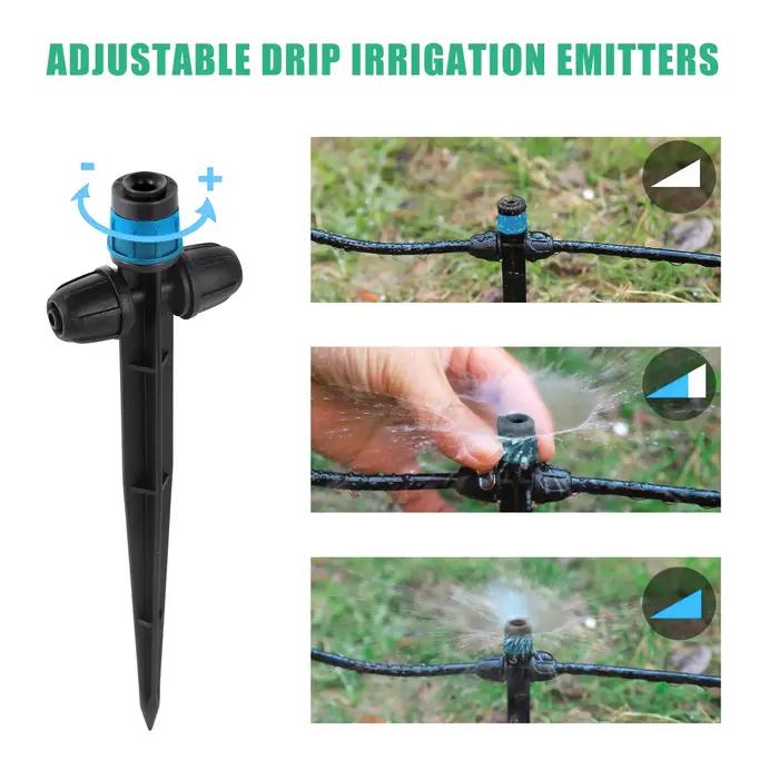 Kit de système d'irrigation goutte à goutte 1/4'' - Débit réglable