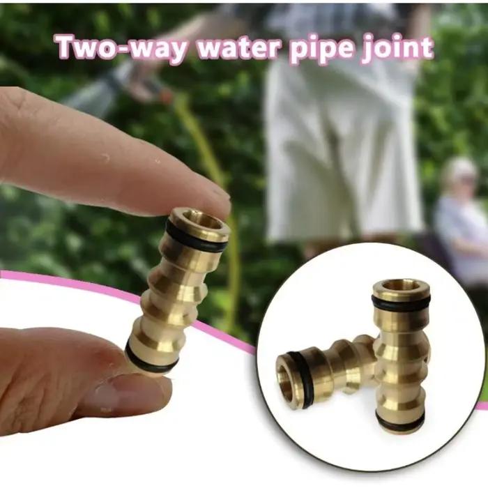 Connecteurs de tuyaux doubles mâles en laiton pour jardin irrigation facile installation rapide et durable en argent brun or rouge