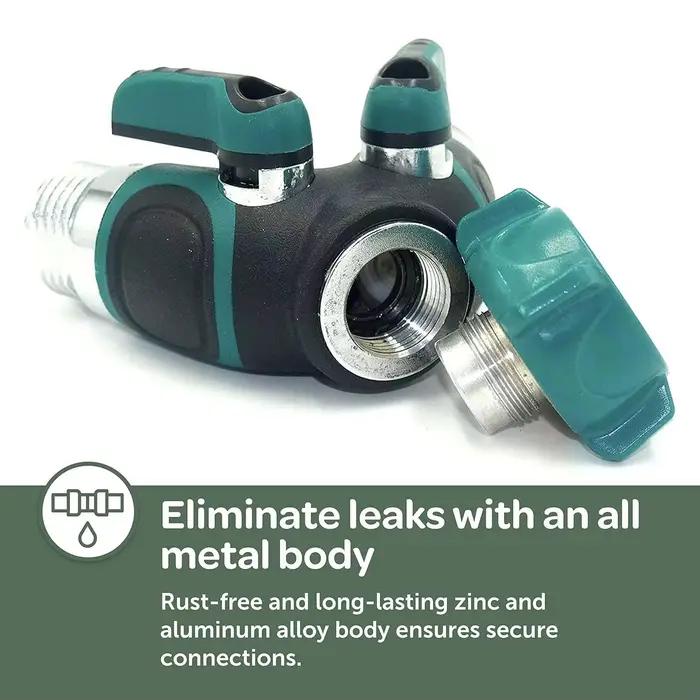 Répartiteur de tuyau d'eau, connecteur d'eau de jardin robuste, séparateur de tuyau d'arrosage, adaptateur de robinet extérieur pour jardin, usage facile et durable pour jardiniers