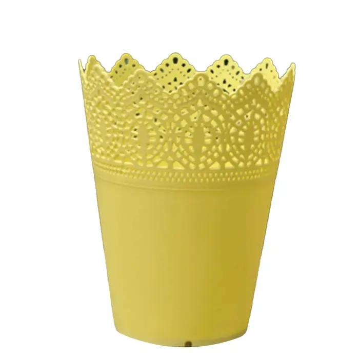 Pots de fleurs en résine plastique modernes, succulentes en pot, petite couronne, vase en dentelle ajouré, rangement de plantes vertes, pots de fleurs décoratifs petits, idéaux pour intérieur et extérieur