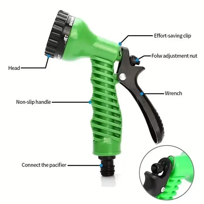 Pistolet d'arrosage jardin 7 modes pulvérisation haute pression réglable arrosage plantes pelouse jardin occaions spéciales