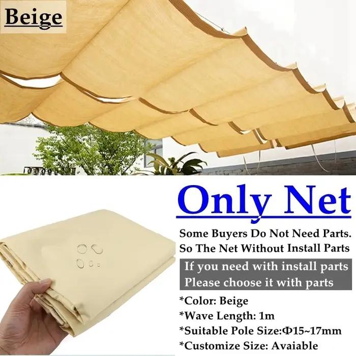 Filet d'ombrage télescopique rétractable et étanche polyester UV HDPE pour jardin, pergola, gazebo, ombrage et protection solaire occasions spéciales