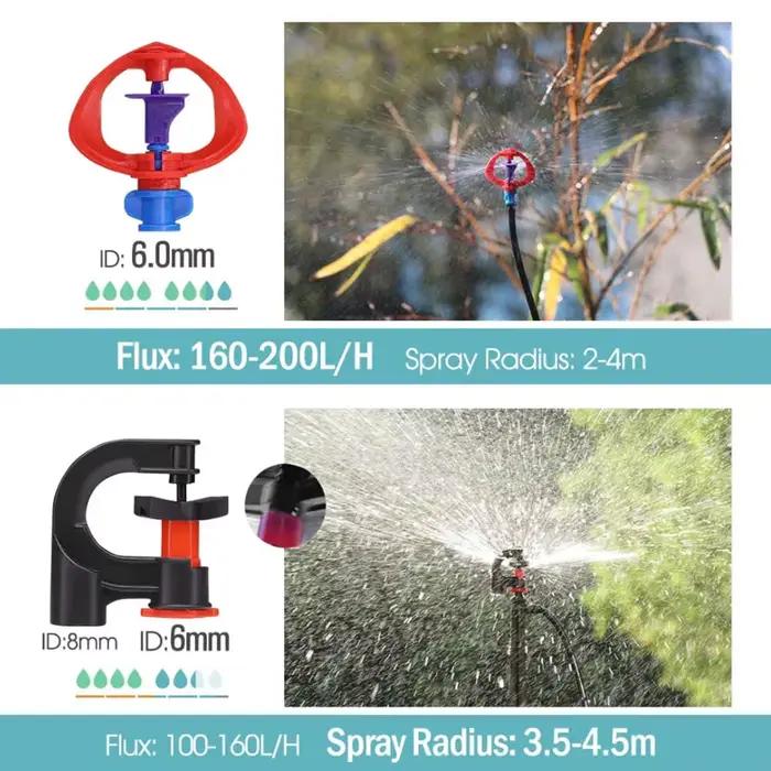 24 types de dispositif d'arrosage de jardin 90 ° 180 ° 360 ° Buse d'irrigation à Suspension de Type réfraction